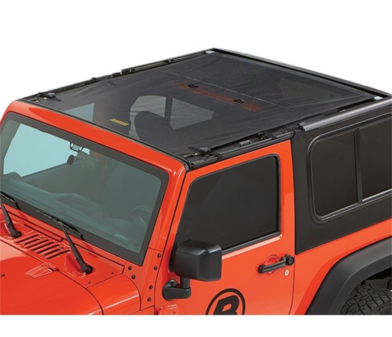 Bestop 5240211 Mesh Sun Bikini Top for 2007-2017 Jeep Wrangler JK 2 Door - Safari Style Convertible Top | UV Protection & Breathable Design for Summer Off-Roading & Beach Driving