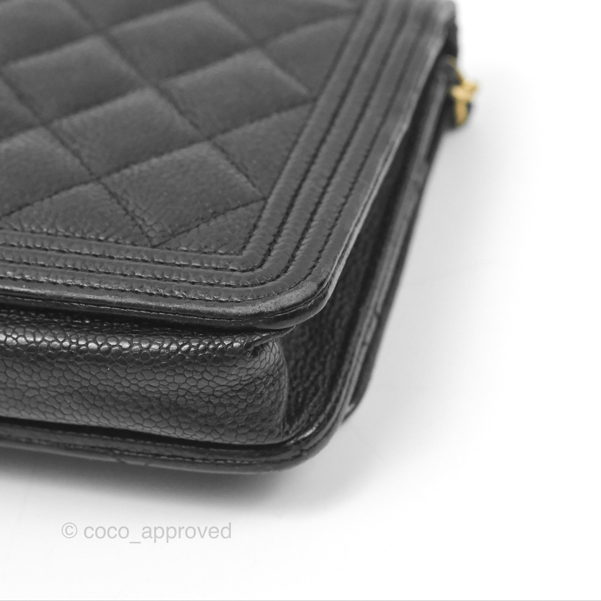 Chanel Boy Wallet on Chain WOC Black Caviar Gold Hardware - Luxury Crossbody Bag for Women, Perfect for Evening Events & Daily Use