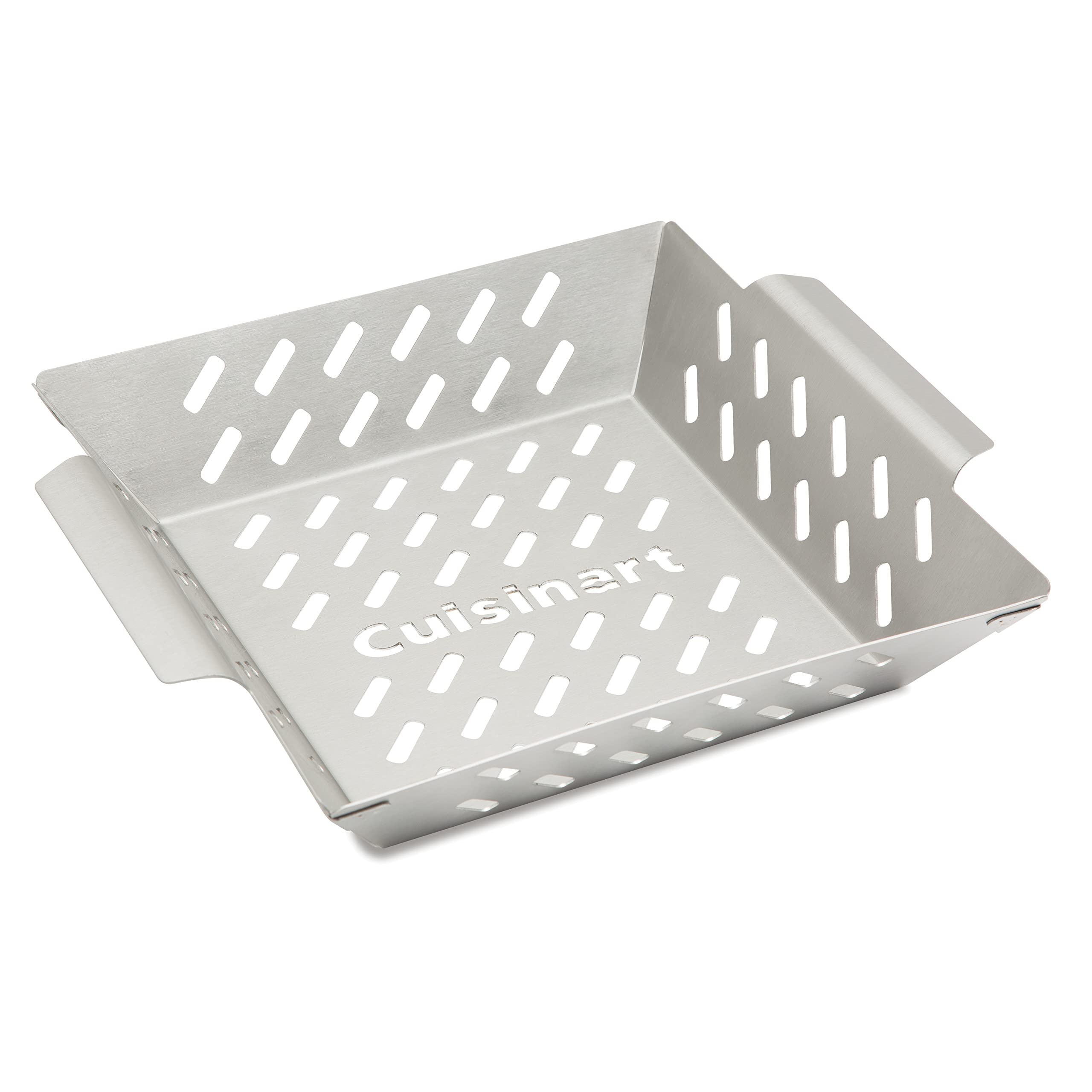 Cuisinart CGWM-019 Stainless Steel BBQ Wok with Built-in Handles - Heavy Duty Grilling Basket for Vegetables, Seafood & Meat - Perfect for Outdoor Cooking, Camping & Backyard BBQs