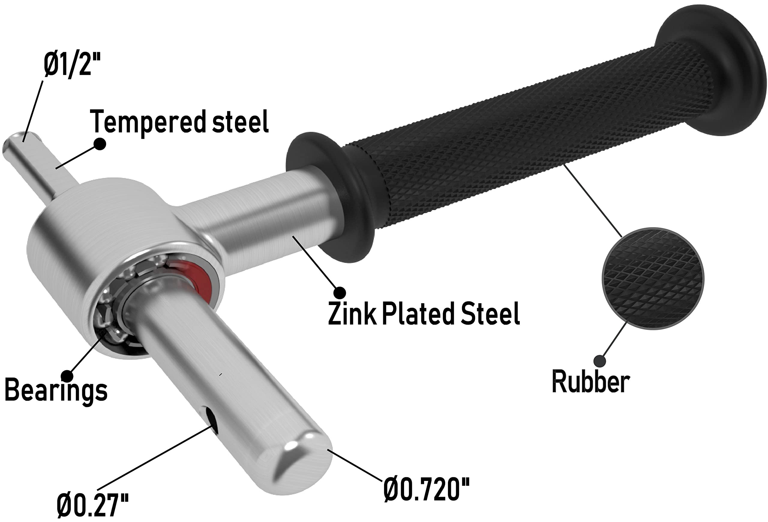 Premium Ice Auger Drill Adapter with Bearings - 18mm (0.720