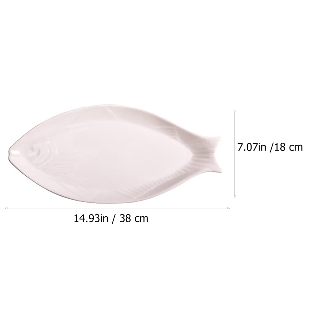 Cabilock White Ceramic Oval Serving Platter - Elegant Appetizer Tray for Sushi, Cheese & Desserts | Perfect for Dinner Parties, Kitchen Storage & Home Entertaining