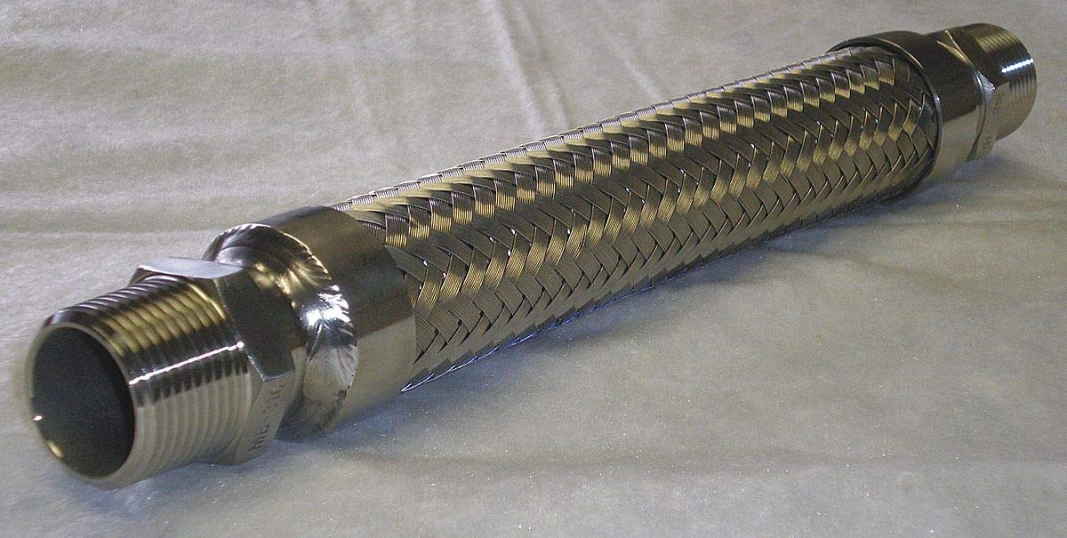 Flexible Metal Hose 24 Inch Length x 2 Inch Diameter, 321 Stainless Steel Corrugated Pipe - GM200SHM240 - Perfect for Plumbing, HVAC, and Industrial Applications