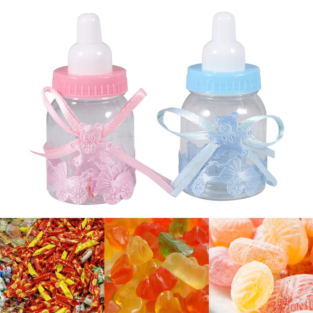 12Pcs Candy Chocolate Bottles Gift Box - Sweet Treats for Baby Shower, Birthday Party Favors & Decorations (Blue) | Perfect for Kids, Girls, Boys & Party Celebrations