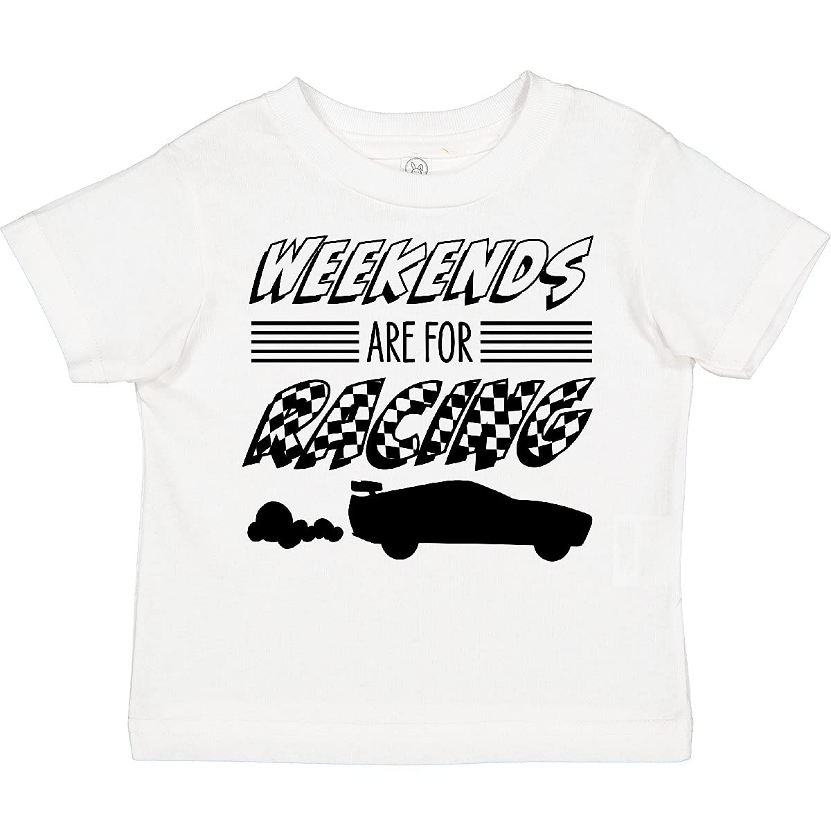 Inktastic Weekends Are for Racing - Race Car Silhouette Toddler T-Shirt - Fun Casual Outfit for Boys & Girls - Perfect for Playdates, Birthdays & Family Events