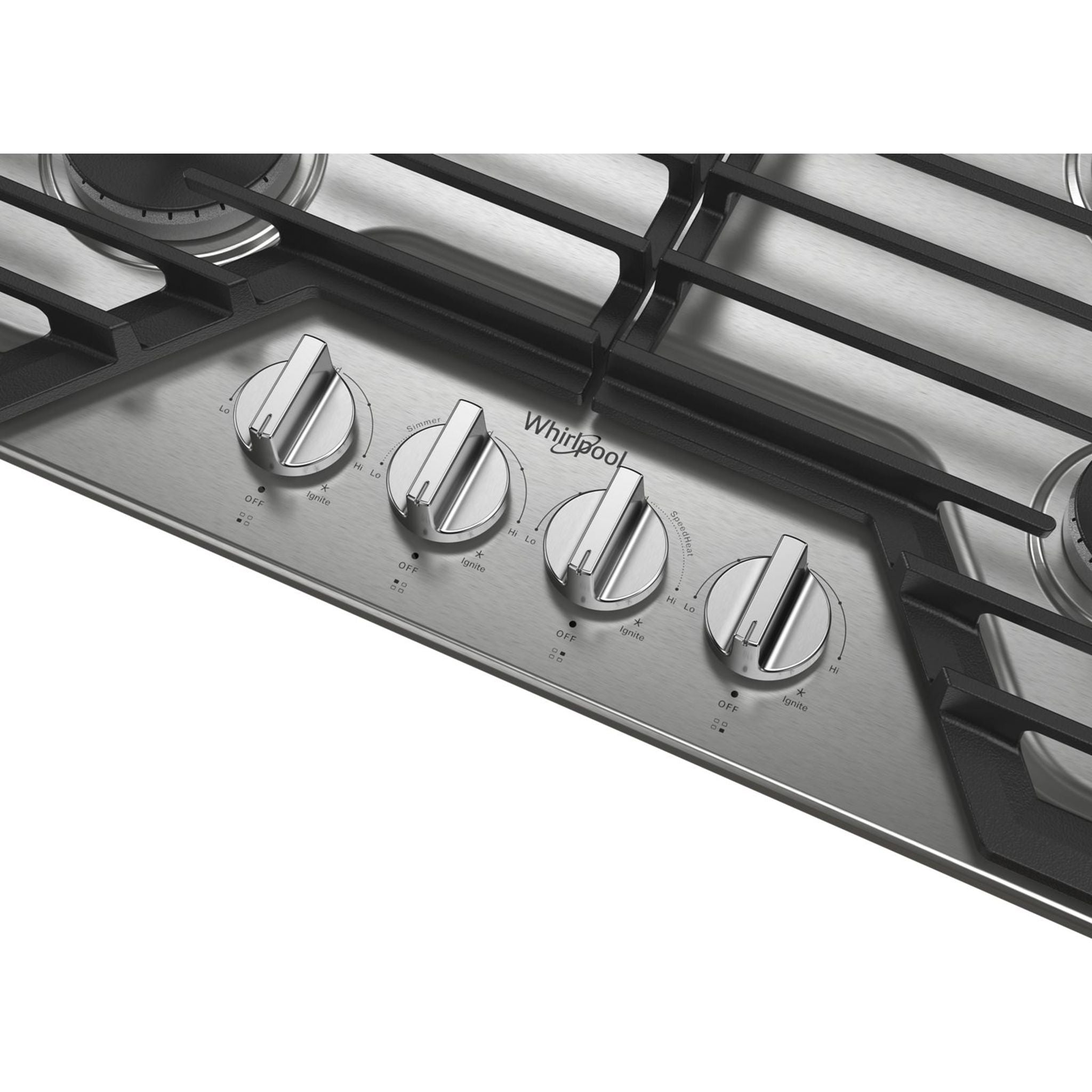 Whirlpool 30 Inch Gas Cooktop - 5 Burner Stainless Steel Cooktop (Model WCGK5030PS) for Professional Home Cooking & Kitchen Upgrade