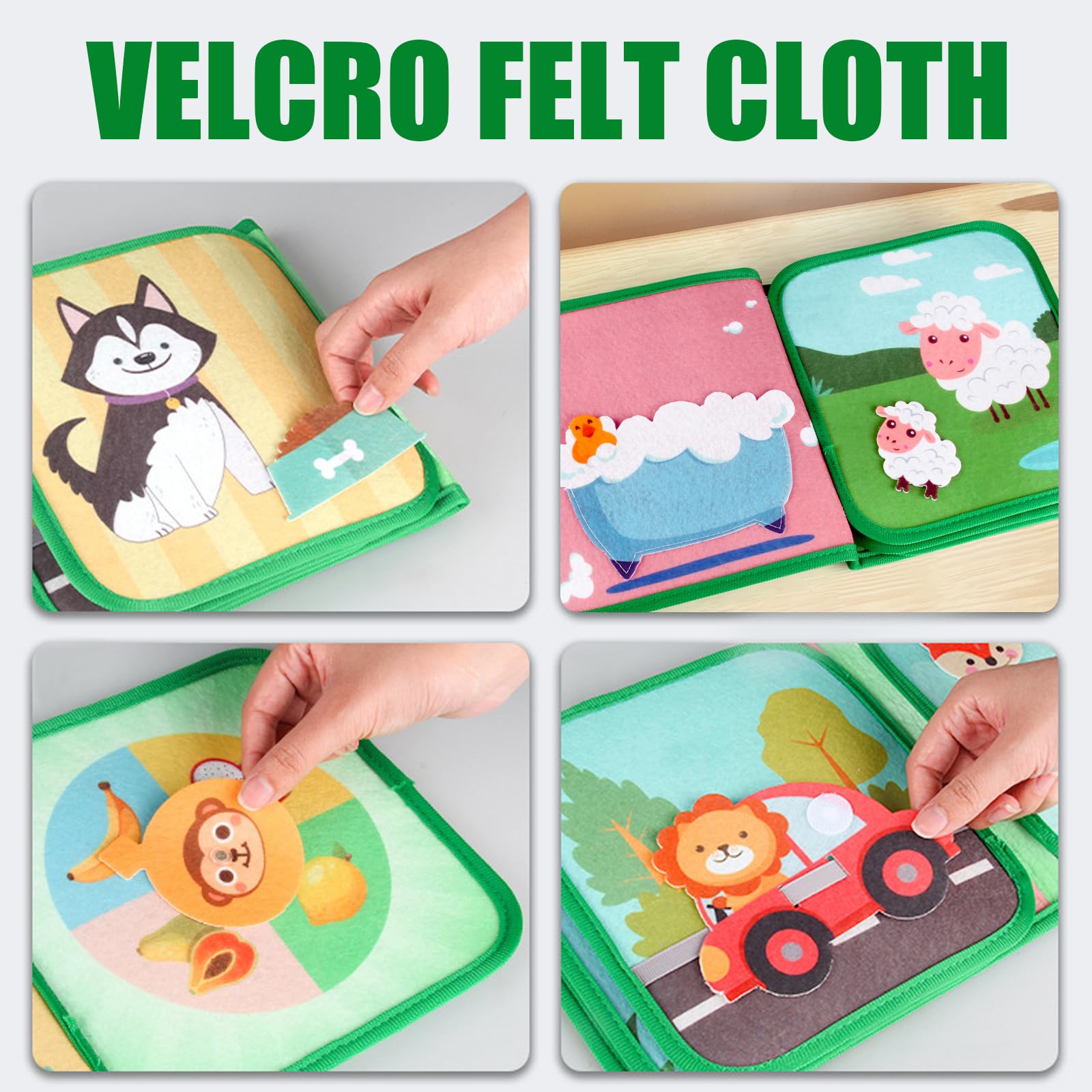 Montessori Busy Board Activity Toy for Toddlers Ages 1-3 - Educational Sensory Learning Toy with Animals & Transportation Theme - Perfect for Travel, Preschool & Quiet Time Play
