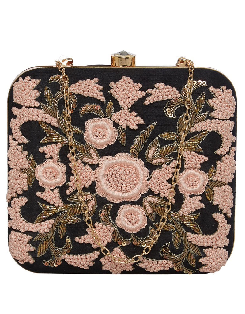 Luxury Black Heavy Designer Handmade Clutch Purse - Elegant Evening Bag for Women, Perfect for Parties, Weddings & Special Occasions