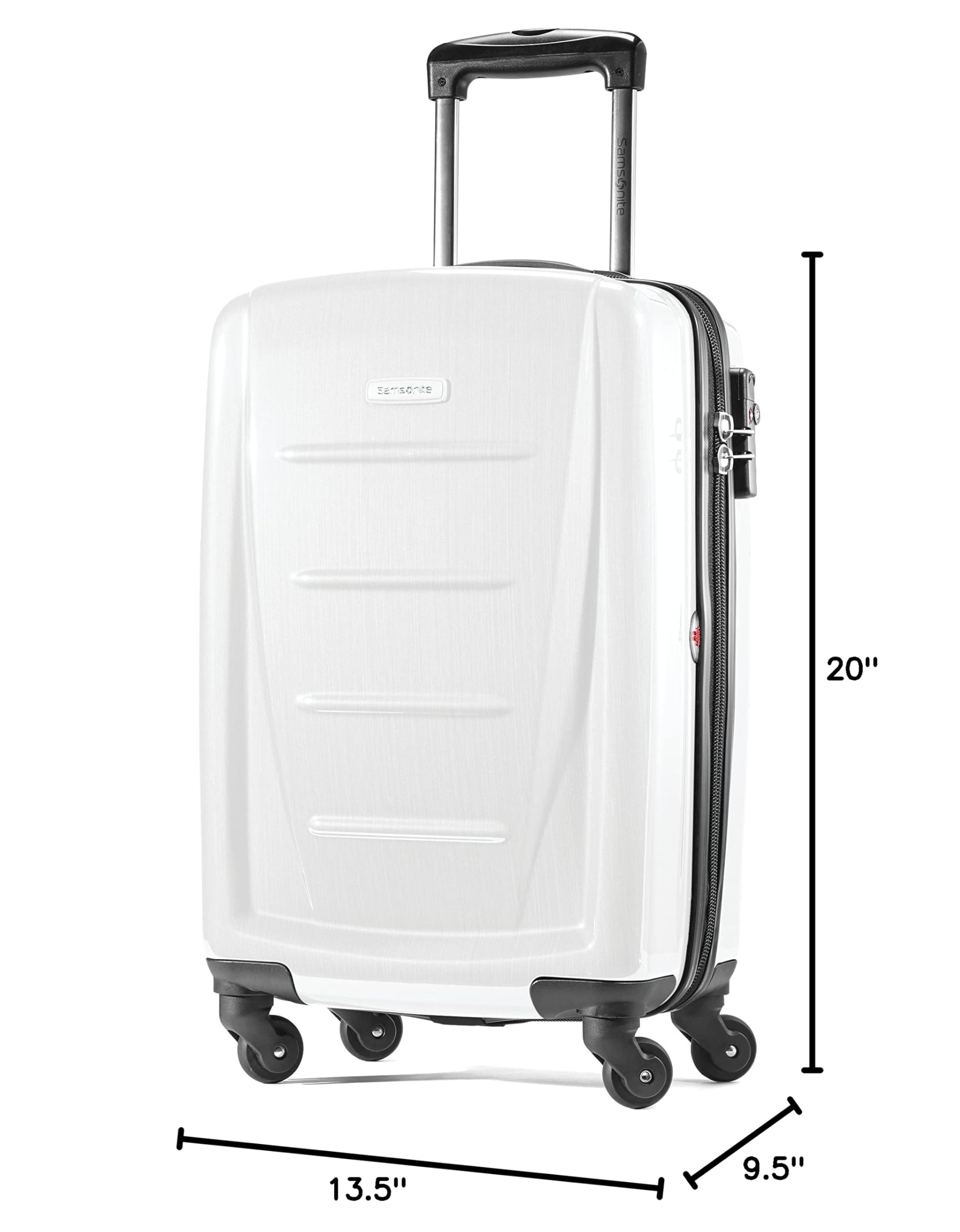 Samsonite Winfield 2 Hardside Spinner Wheel Carry-On Luggage 20-Inch - Lightweight Durable Suitcase for Travel, Business Trips & Weekend Getaways (Brushed White)