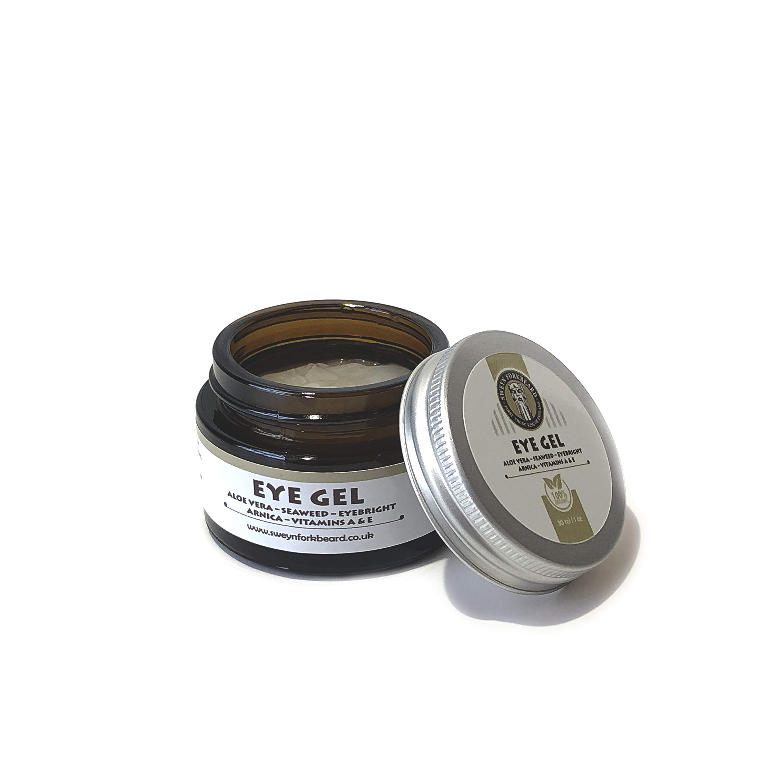 Organic Eye Gel with Aloe Vera, Seaweed, Eyebright & Arnica - Vitamin A & E Enriched Dark Circle Treatment for Men & Women | Made in London | Perfect for Night Care & Morning Refreshment