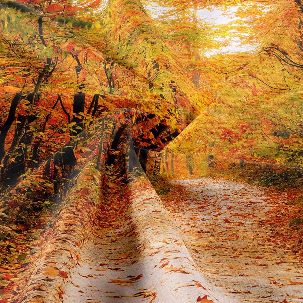 72x72 Inch Autumn Leaves Shower Curtain Set with Hooks - Fall Bathroom Decor for Thanksgiving & Halloween - Waterproof Fabric for Cozy Seasonal Home Decor