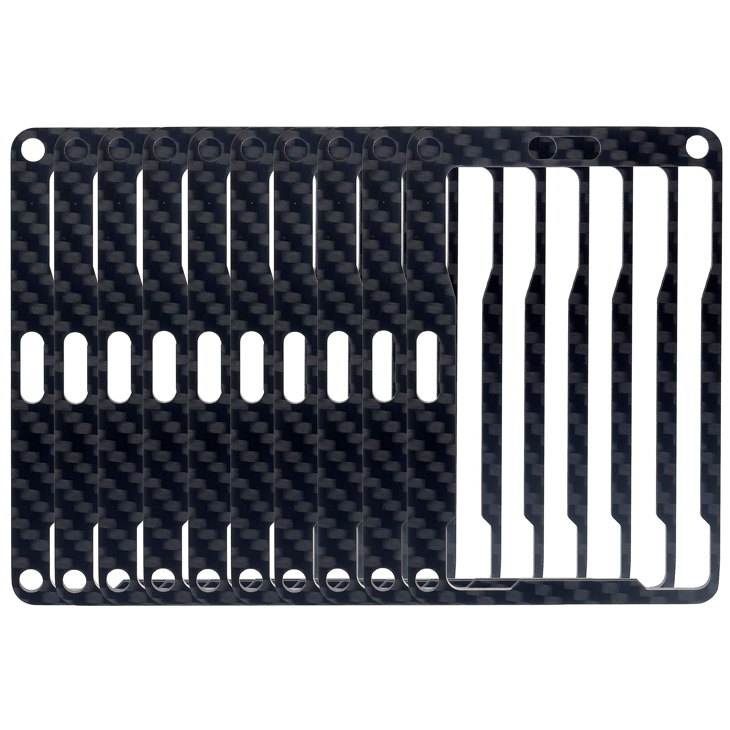 Premium Carbon Fiber ID & IC Badge Holder - Vertical & Horizontal Style for Bank, Security, Office Access Cards - Holds 2 Cards with Side Insert - Ideal for Workplace, Corporate Security & Business Professionals (10-Pack)