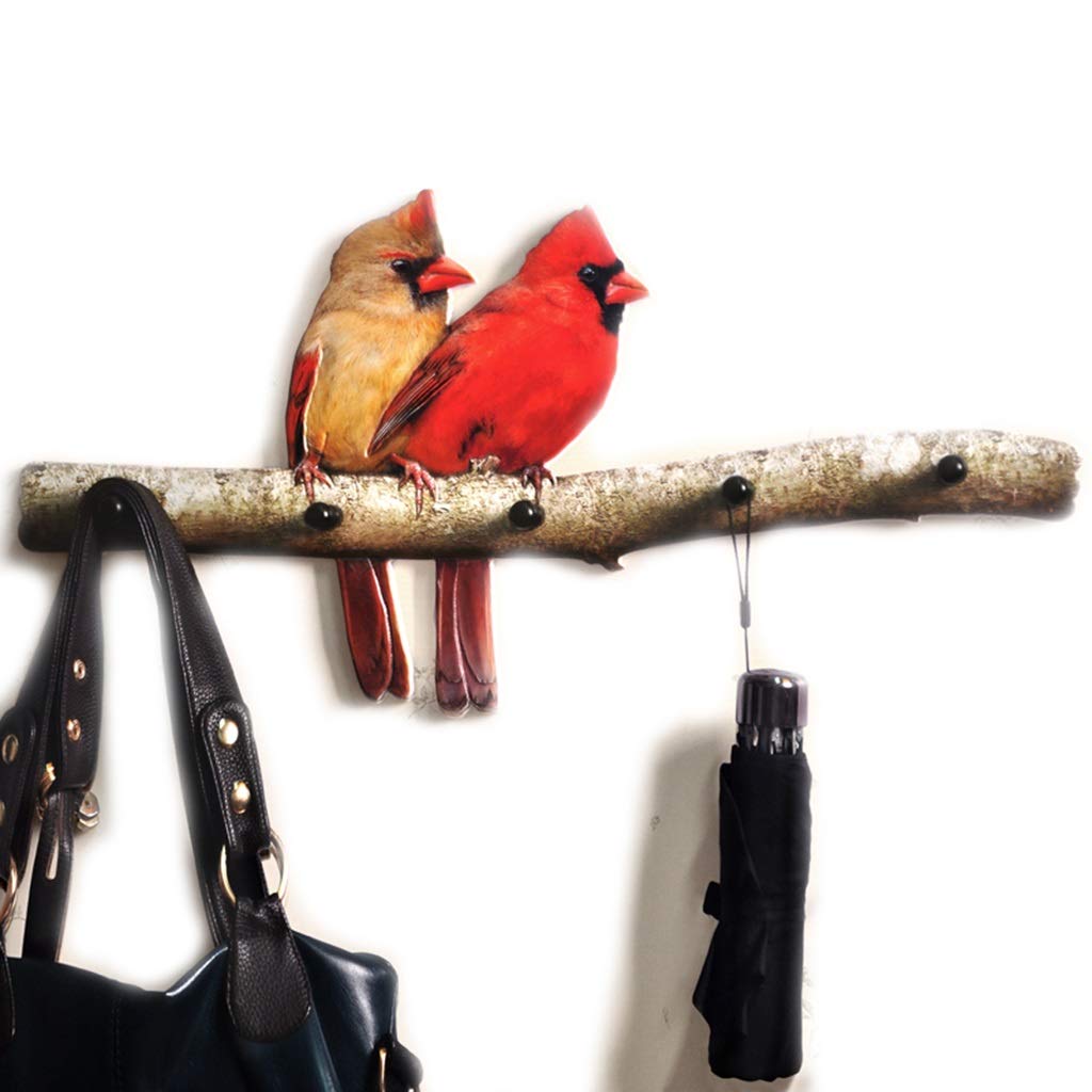 Stylish Parrot-Shaped Wooden Wall Hooks for Coats, Keys & Hats - Durable 59x29.2cm Entryway, Cafe & Hallway Organizer - Perfect for Home, Office & Commercial Spaces
