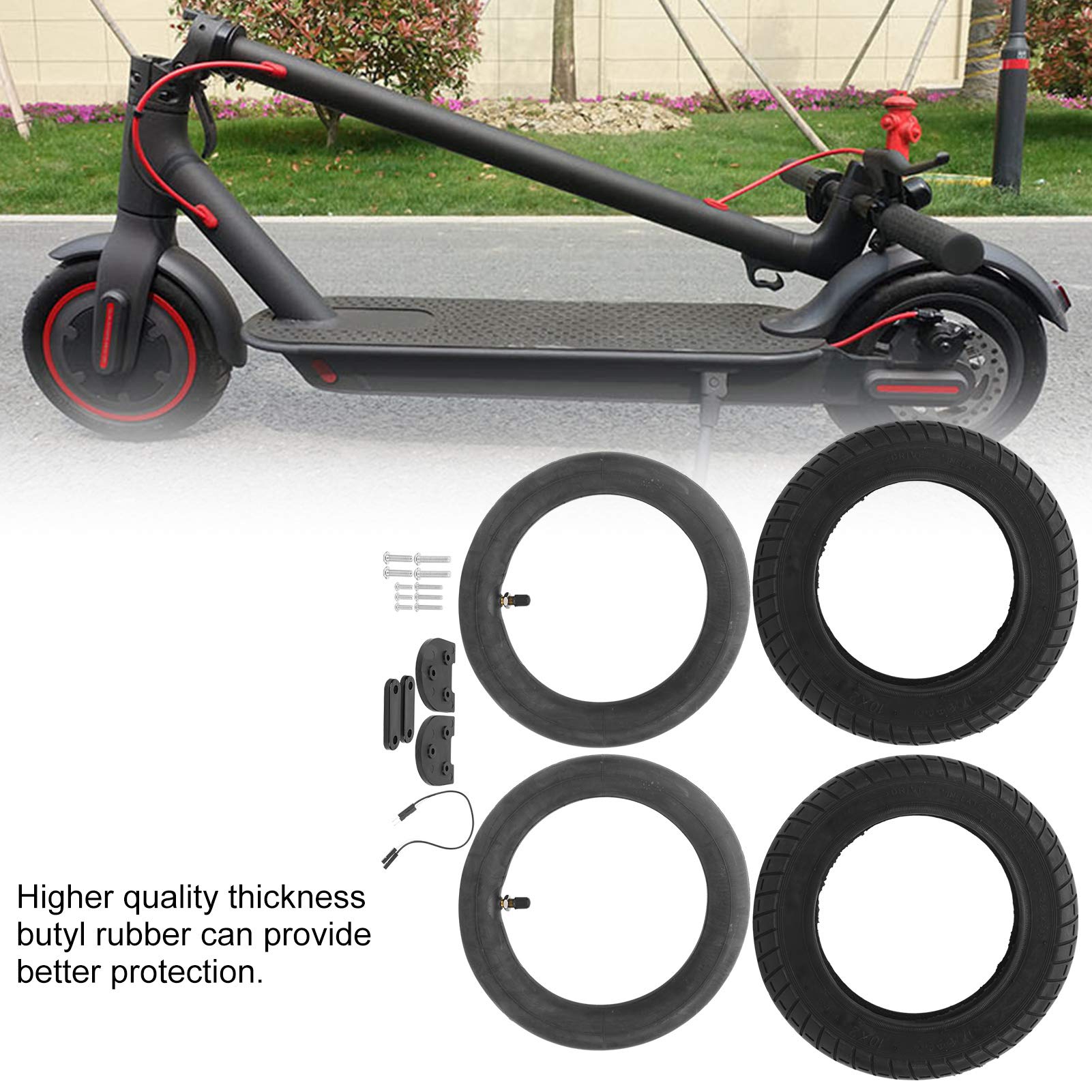 VGEBY 10 Inch Electric Scooter Tire Kit - Spare Inner Tube & Cover Tire Replacement for Xiaomi M365 Scooter | Durable, Puncture-Proof | Perfect for Commuting, Campus Travel & Urban Mobility