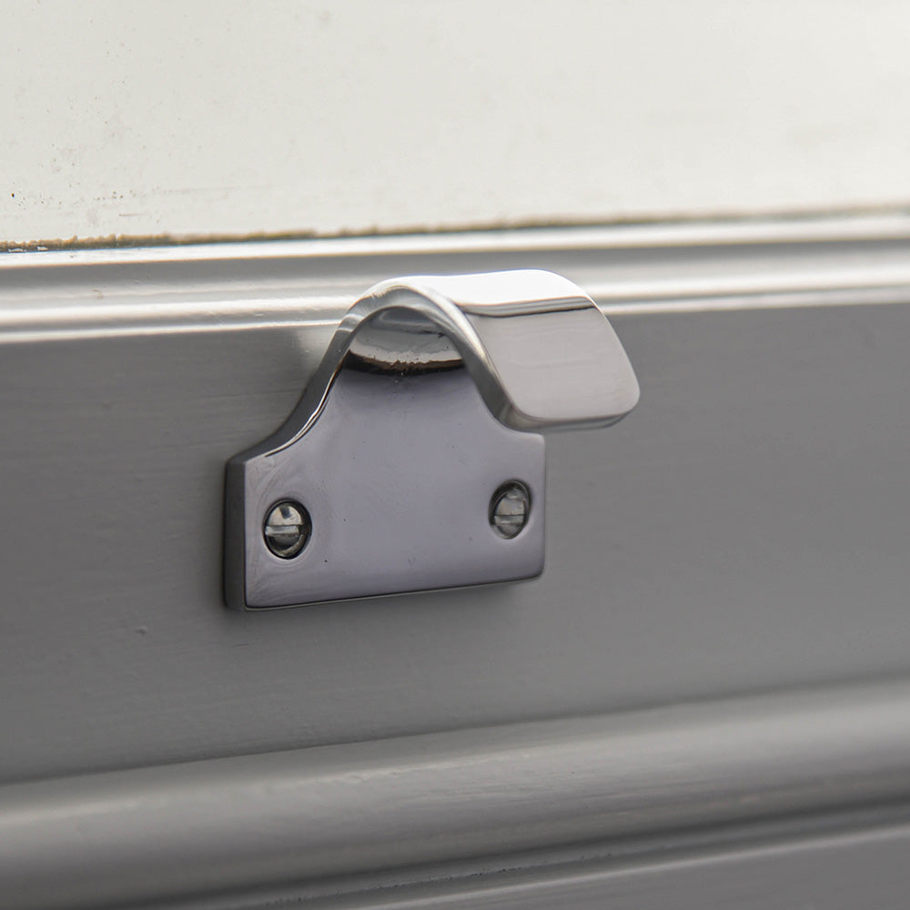 Polished Chrome Sash Window Lift - Heavy Duty Window Opener for Double Hung Windows - Perfect for Home, Office & Historic Building Renovations