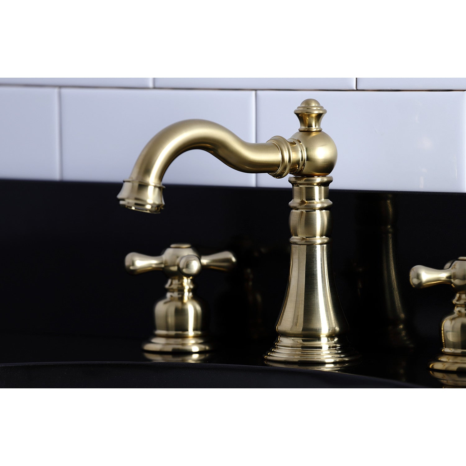 American Classic FSC1973AX Brushed Brass 2-Handle Widespread Bathroom Faucet with Pop-Up Drain - 3 Hole Deck Mount for Vanity Sink, Perfect for Modern and Traditional Bathroom Decor