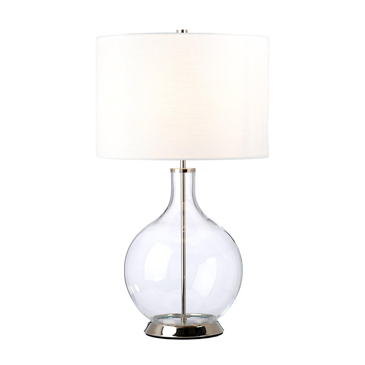 Elstead Orb Polished Nickel Table Lamp with White Shade - Modern Bedside Lighting for Bedroom, Living Room & Office Decor
