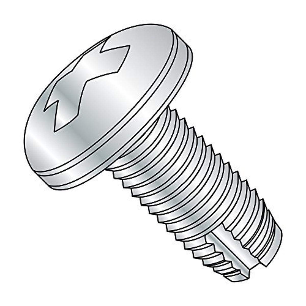 Small Parts 04031PP #4-40 Steel Thread Cutting Screw, Zinc Plated, Pan Head Phillips Drive, Type 1, 3/16