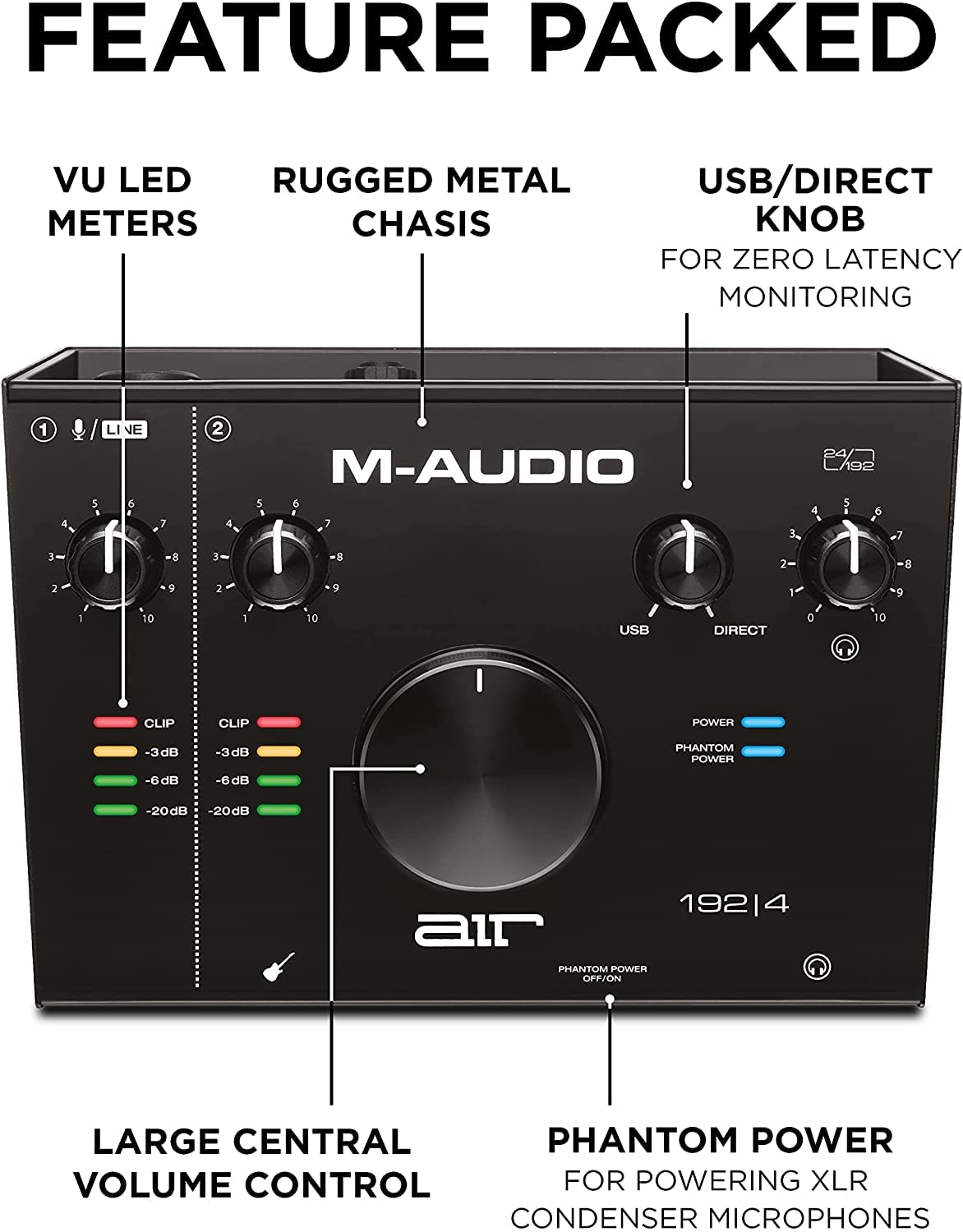Akai Professional MPC Studio MIDI Controller Drum Machine with M-Audio AIR 192|4 Audio Interface, XLR Microphone & Studio Headphones - Complete Beat Making Bundle for Music Production, Home Studio Recording & Live Performances