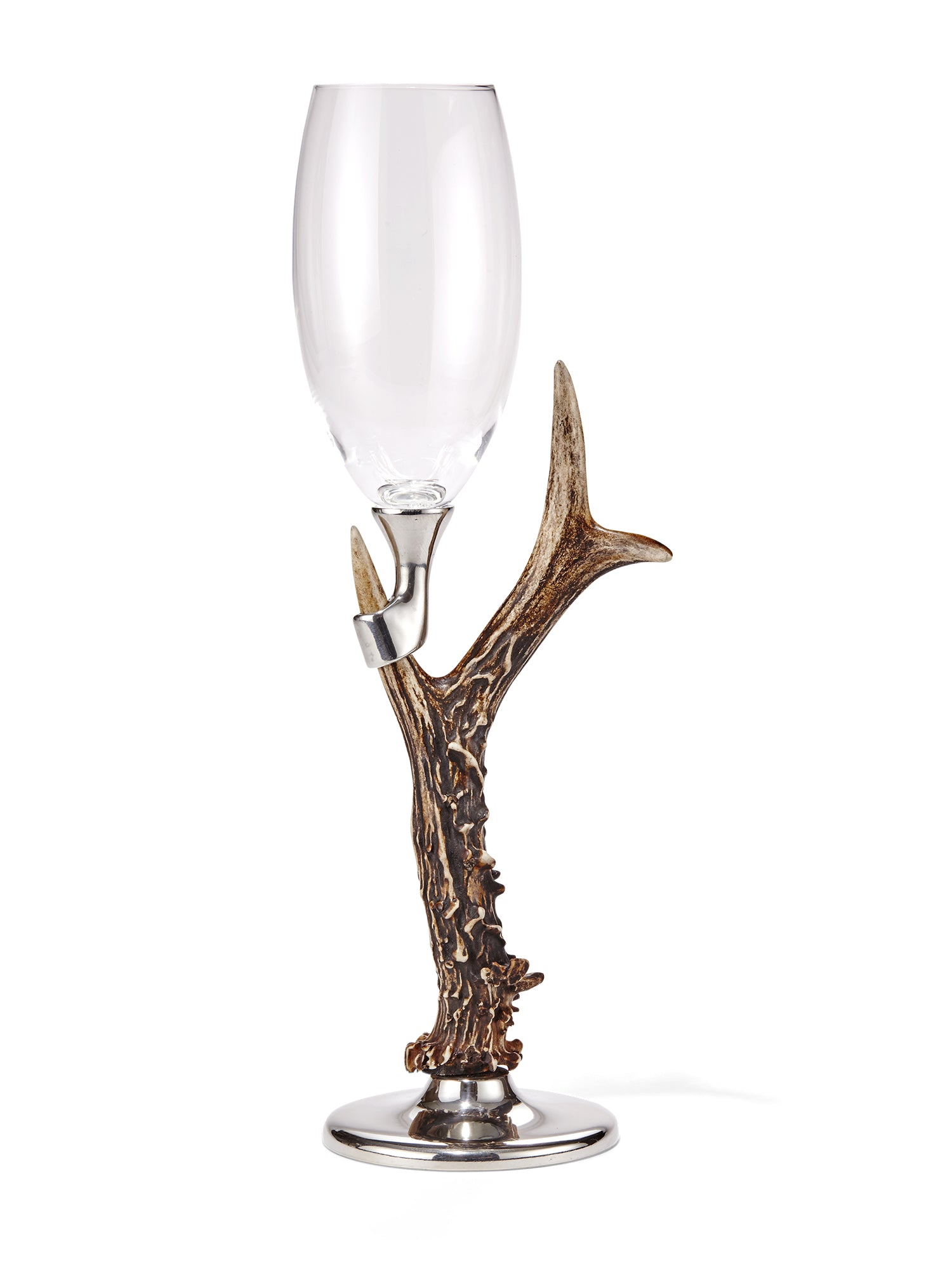 Premium Stag Champagne Flutes Set of 4 - Elegant Deer Antler Design Crystal Clear Glassware for Weddings, Anniversaries & Romantic Celebrations - Perfect for Toasting, Proposals & Special Occasions