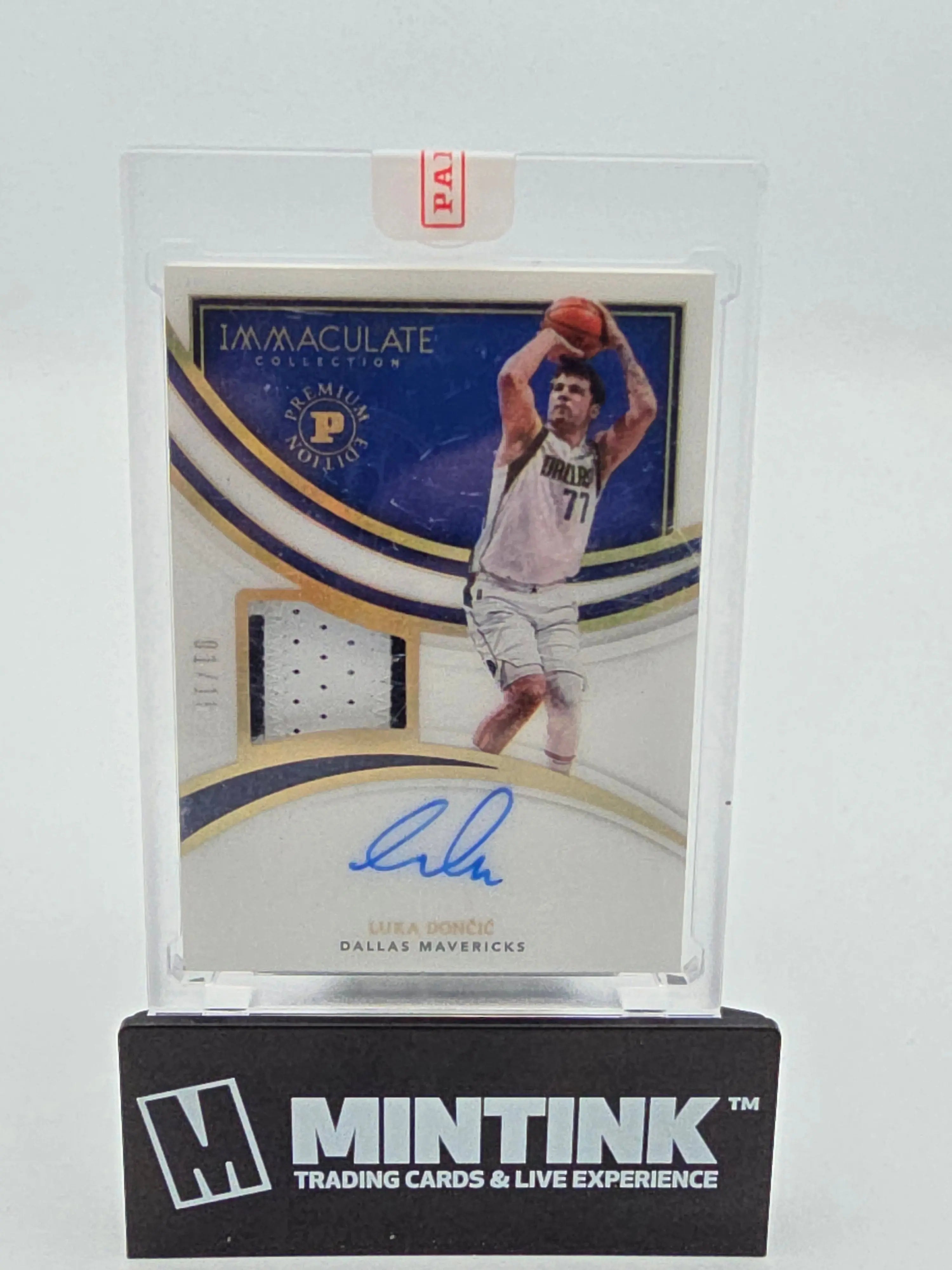 2021-22 Panini Immaculate Basketball Luka Doncic Premium Edition Patch Auto 01/15 - Rare Collectible Basketball Card for NBA Fans and Sports Memorabilia Collectors - Perfect for Display, Investment, and Gifting