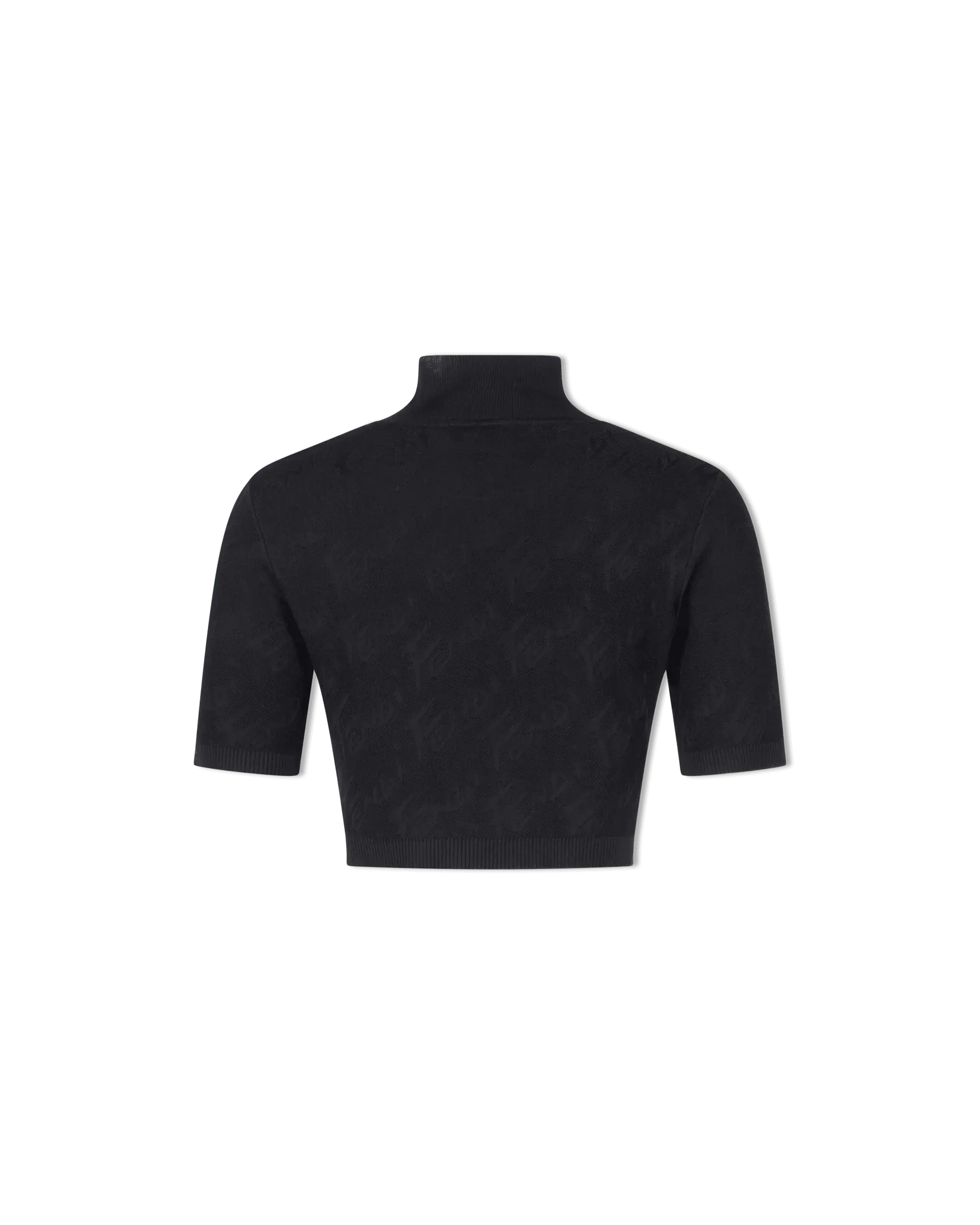 Fendi Brush Mock Neck Crop Top for Women | Trendy Short Sleeve Fashion Tops | Perfect for Casual Outings, Parties & Date Nights