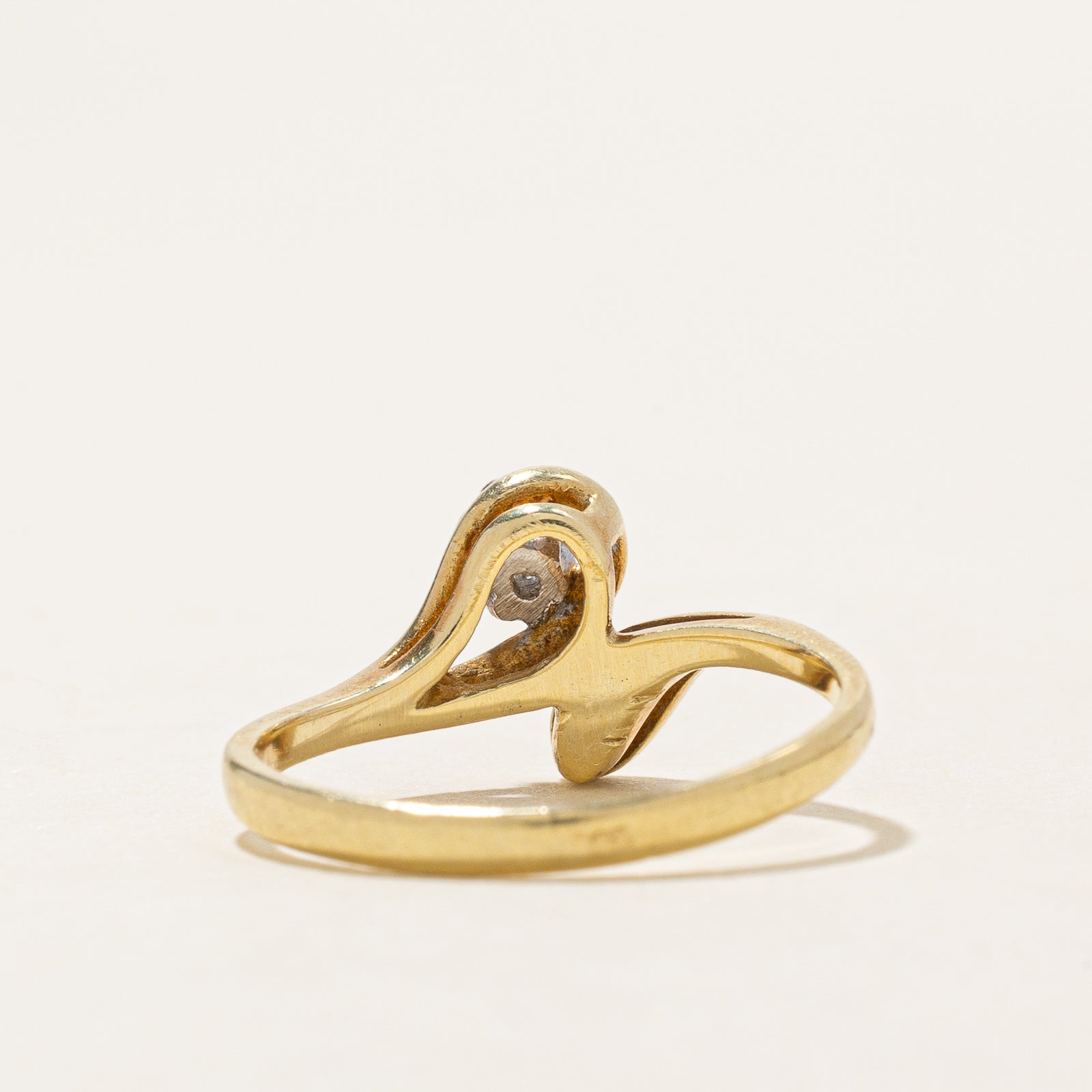 0.05ct Diamond Teardrop Bypass Ring - Size 5.25 | Elegant Dainty Jewelry for Women | Perfect for Weddings, Anniversaries & Special Occasions