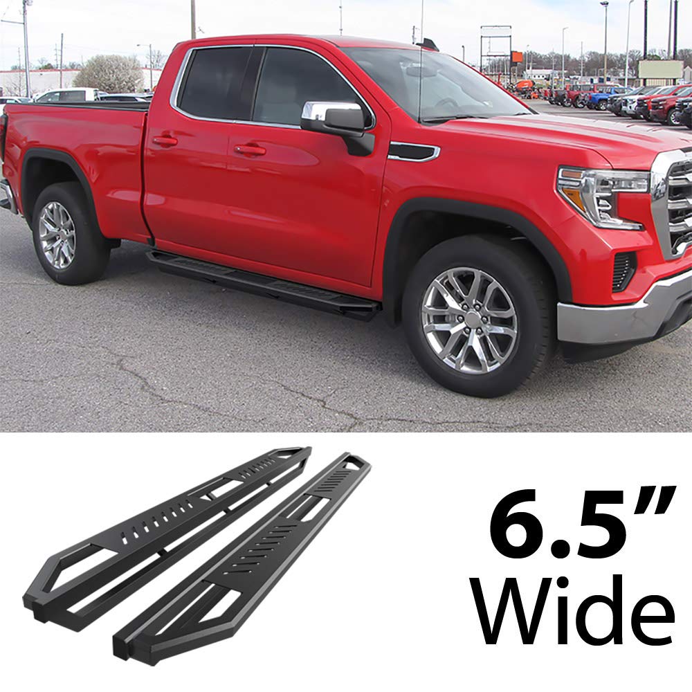 HD Ridez Hybrid Rocker Steps - Heavy Duty Steel Armor Running Boards Compatible with Chevy Silverado 1500 2019-2025 & 2500/3500 2020-2025, GMC Sierra 1500 2019-2025 (Excludes 1500 LD Models) - Perfect for Off-Roading, Truck Access & Enhanced Style