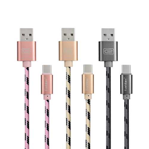 Earldom 1M USB 3.1 Type C Nylon Braided Fast Charging Cable for iPhone 15/Samsung Galaxy/Tablet - Durable & Tangle-Free Charger for Home, Office & Travel