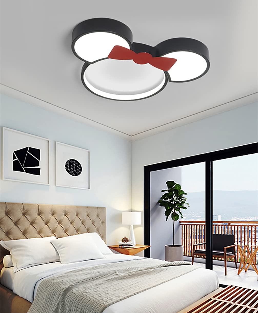 Dimmable LED Ceiling Light - Cute Cartoon Mouse Head Design, Modern Flush Mount Fixture for Girls Room, Kids Room & Nursery - Stepless Dimming, Energy Efficient - Perfect for Bedroom, Playroom & Children's Study Area