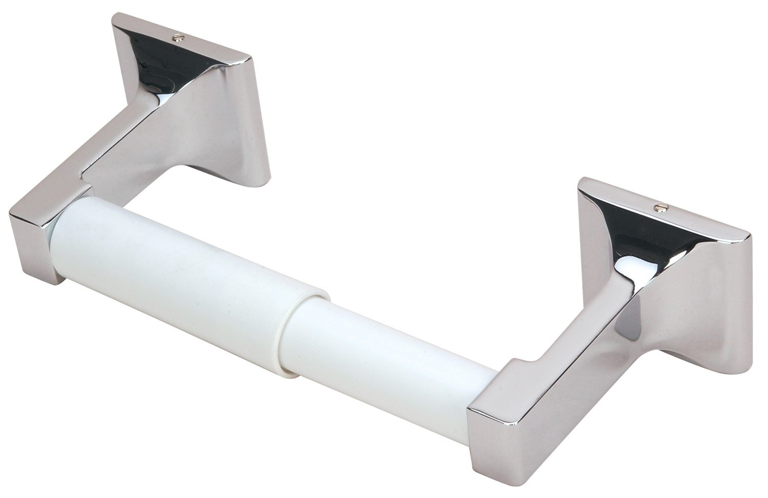 Hardware House 176818 Chrome Toilet Paper Holder - Sunset Collection - Bathroom Tissue Roll Stand for Modern & Classic Bathrooms