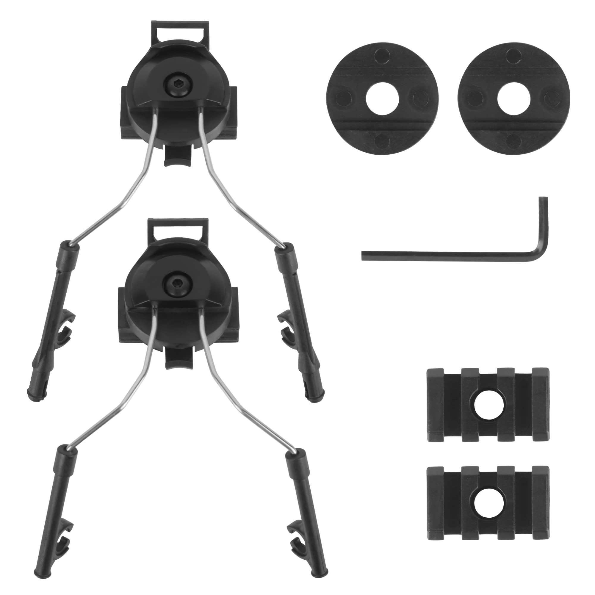 ACTIONUNION Airsoft Fast Helmet Rail Headset Adapter Kit Set - Tactical Communication Headgear for Military Simulation & Airsoft Games