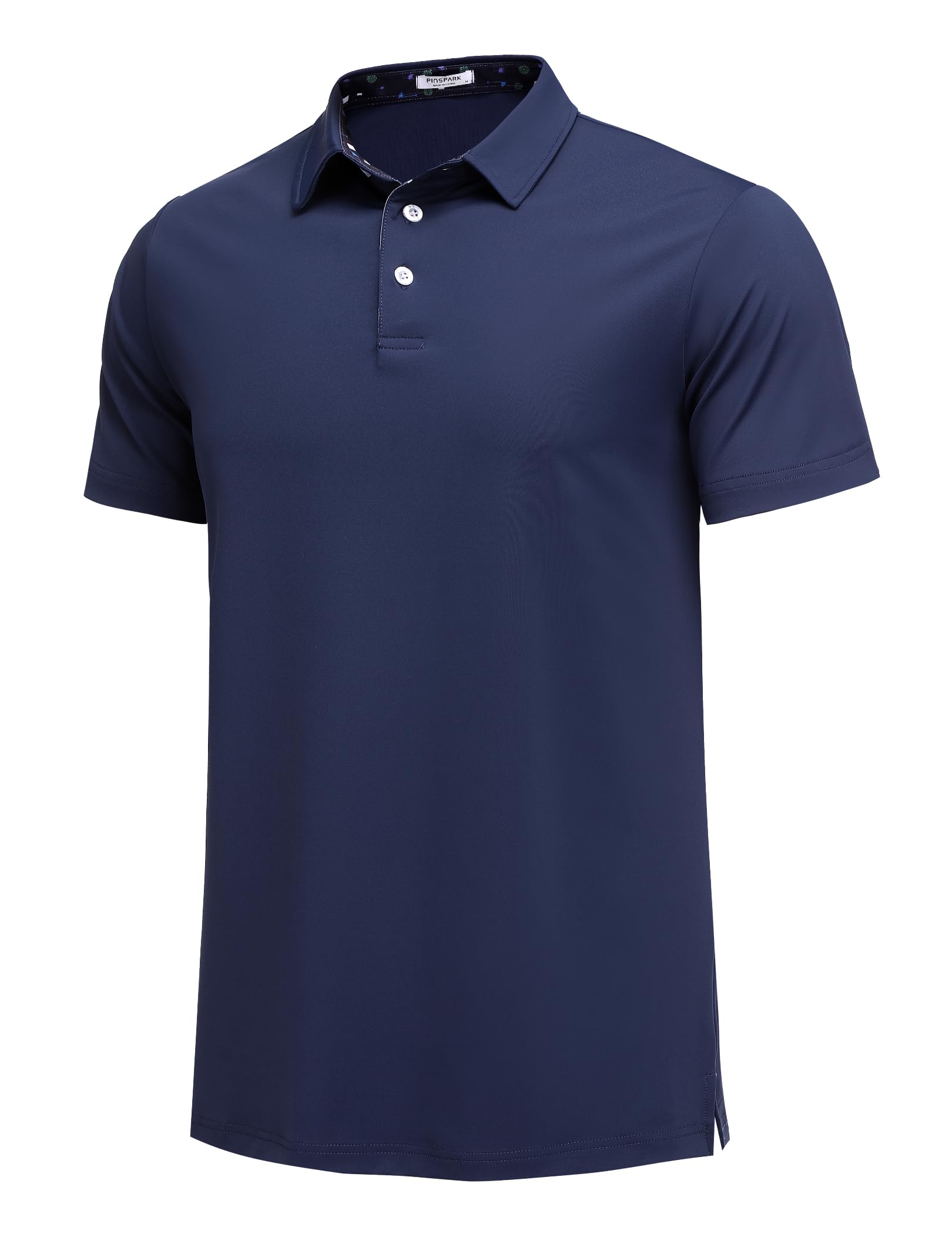 PINSPARK Men's Performance Polo Shirts - Short Sleeve Moisture Wicking Dry Fit Golf Shirts for Men | Breathable Casual Collared Shirt for Golf, Tennis & Outdoor Activities