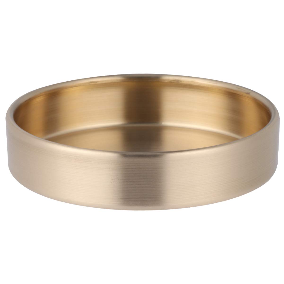 EXCEART Modern Round Brass Tray - Decorative Copper Storage Organizer for Jewelry, Makeup, Toiletries & Tableware - Elegant Home Decor for Bedroom, Bathroom & Kitchen (1 Piece) - Perfect for Vanity, Dresser & Coffee Table Display