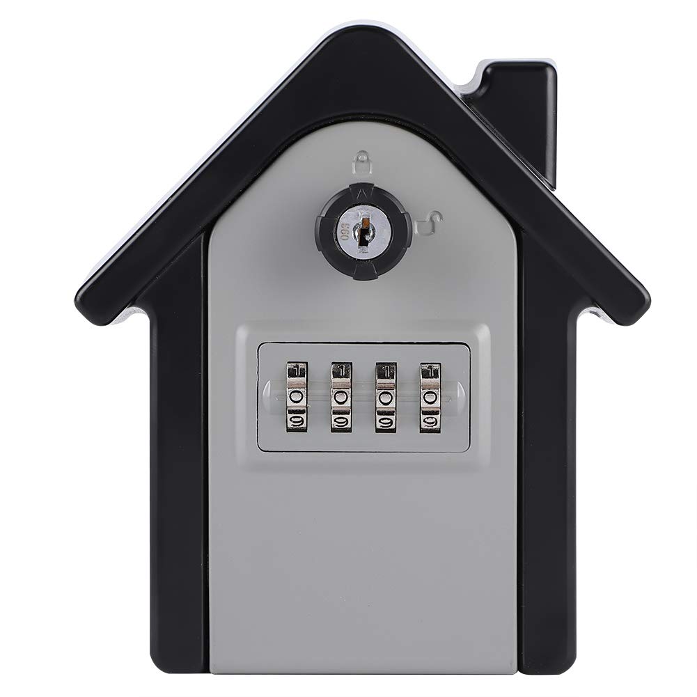 Wall Mounted Zinc Alloy 4-Digit Password Key Lock Box - Anti-Theft Key Storage Safe for Home, Office & Factory (Gray) | Secure Key Organization for Real Estate Agents, Airbnb Hosts & Property Managers