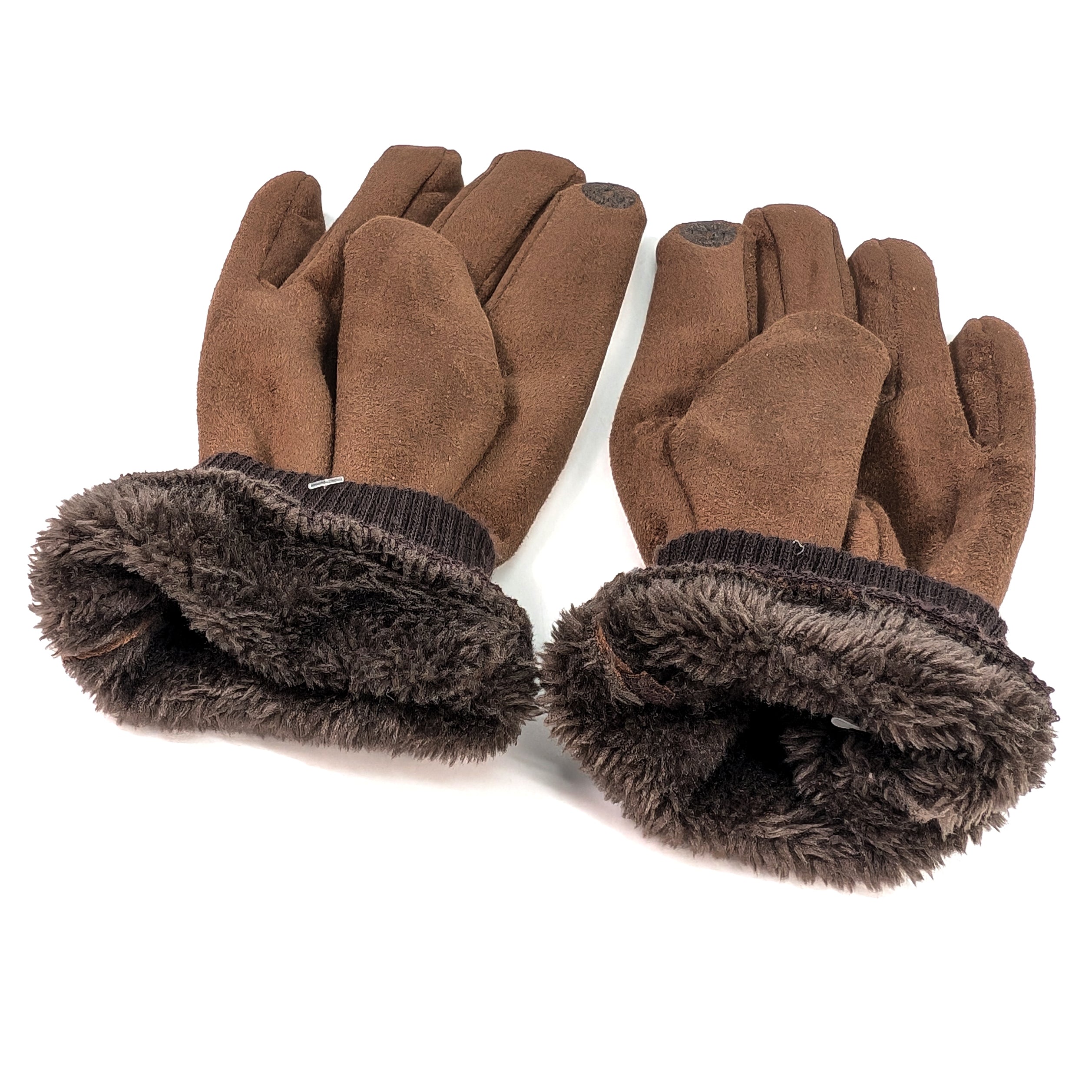 Unisex Chocolate Brown Winter Gloves with Button Detail - Warm Touchscreen Gloves for Men & Women - Perfect for Outdoor Activities, Driving & Cold Weather