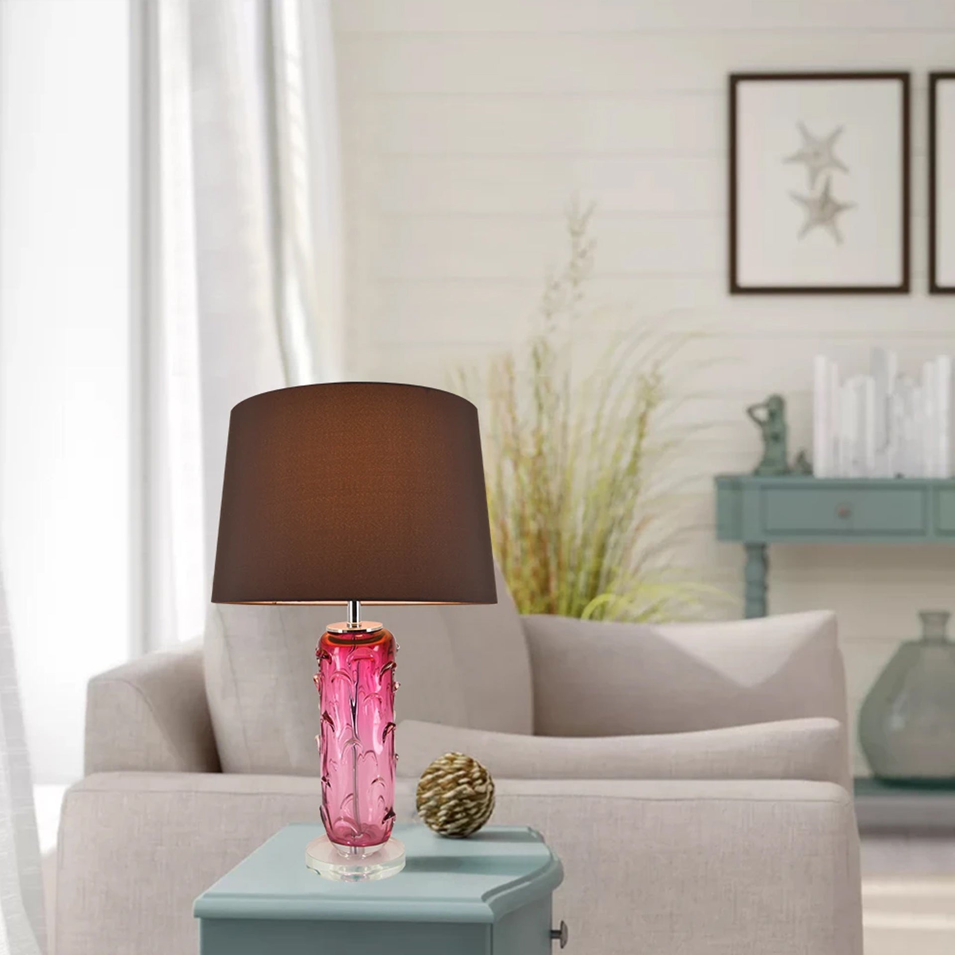 Hyacinth Sculpted Translucent Glass Accent Table Lamp - 27