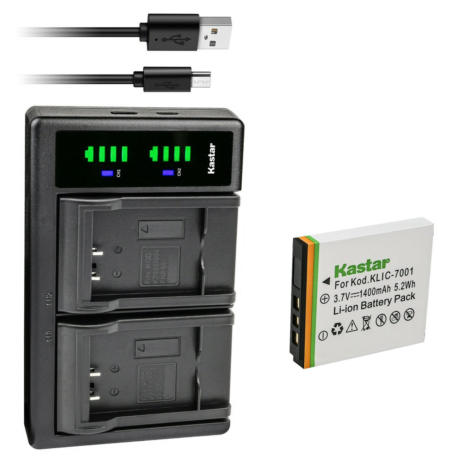 Kastar 1-Pack Replacement Battery & LTD2 USB Charger Compatible with DXG DXG-588V/599V/5C0V/5C1V/5C8V, Agfa Optima 1338/1338mt/2338/2338mt, MEDION Life P47350 - Perfect for Digital Cameras & Camcorders