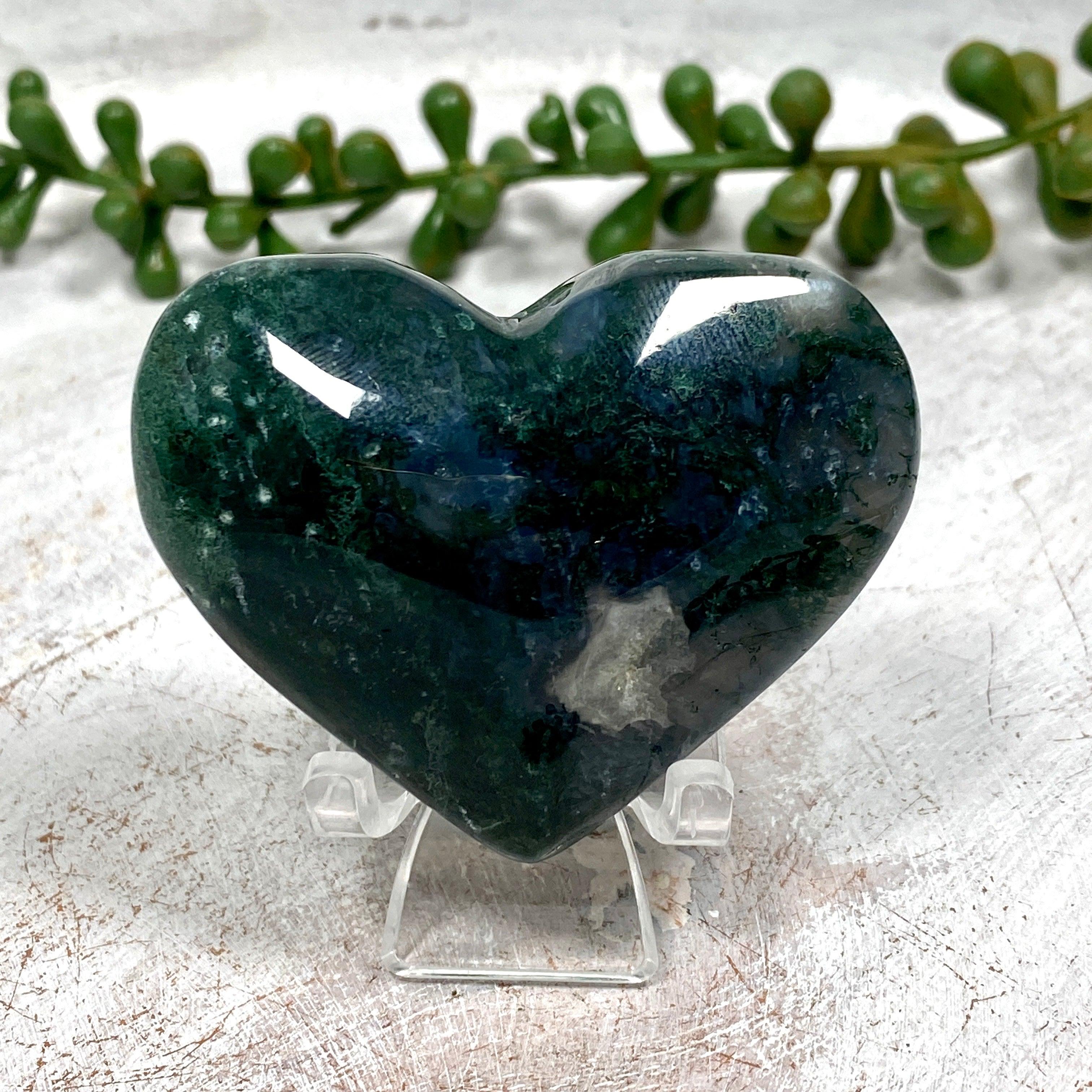 Natural Moss Agate Heart Pendant - Healing Crystal Jewelry for Love & Emotional Balance - Perfect for Meditation, Gifts & Spiritual Healing
