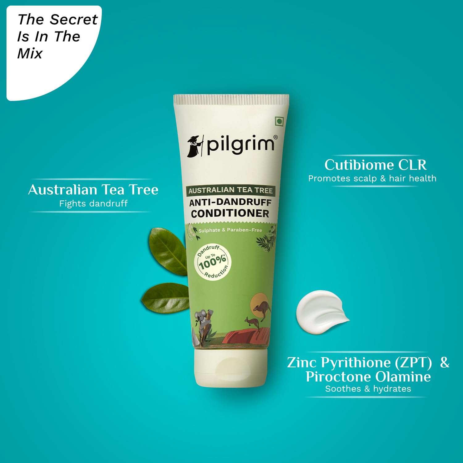 Pilgrim Australian Tea Tree Anti-Dandruff Unscented Conditioner 200ml - For All Hair Types | Smooths & Detangles Hair | Prevents Dandruff | Men & Women | Ideal for Dry Scalp & Itchy Scalp Relief | Daily Hair Care Routine