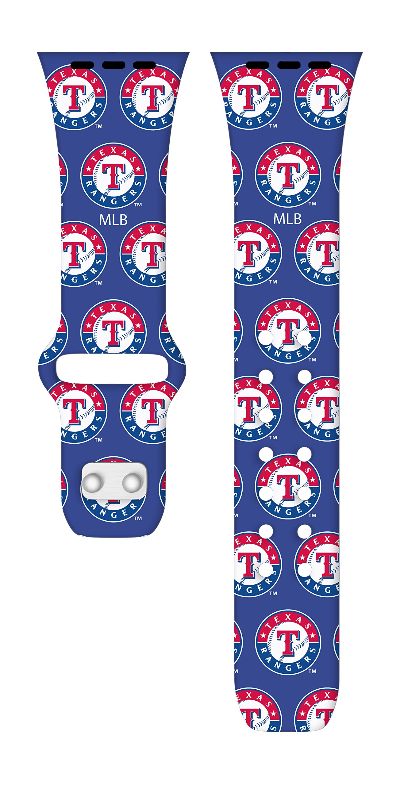 Texas Rangers HD Watch Band for Apple Watch - Durable Silicone Sports Strap, Compatible with Series 1/2/3/4/5/6/7/8/SE - Perfect for Baseball Games, Workouts & Everyday Wear