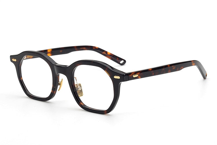 CCspace Unisex Full Rim Irregular Square Acetate Eyeglasses 53311 - Trendy Retro Frame for Men & Women - Perfect for Reading, Work, and Fashion Accessories