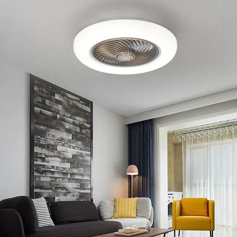 Ultra Thin Modern Ceiling Fan with LED Light - Energy Efficient Quiet DC Motor - Perfect for Bedroom, Living Room, and Office Spaces