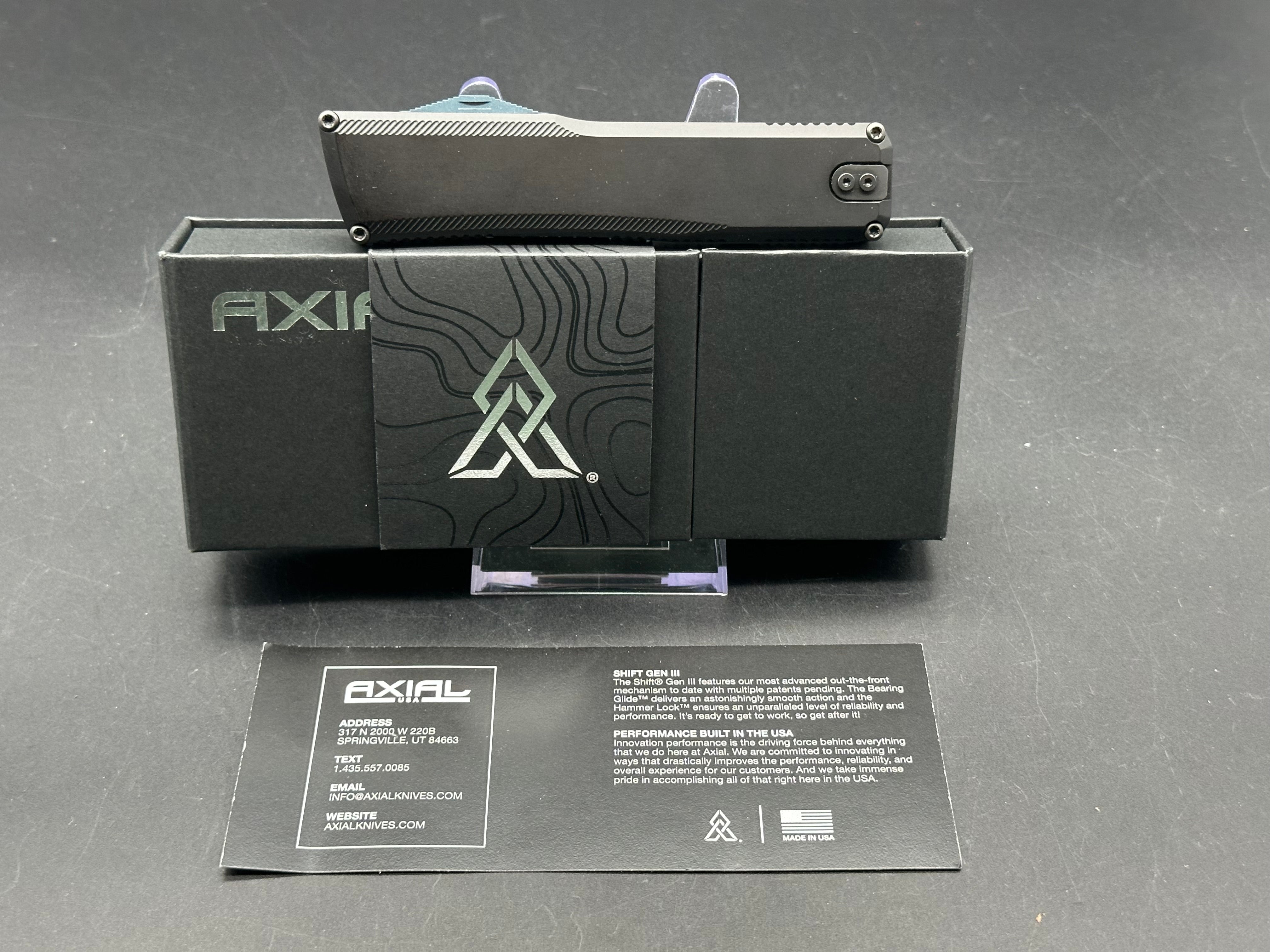 AXIAL Shift Gen 3 Wharncliffe DLC Coated Folding Knife - EDC Pocket Knife for Outdoor, Camping & Everyday Carry