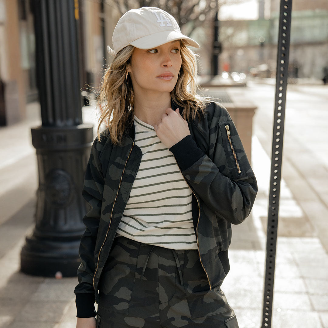 Men's Camo Bomber Jacket - Lightweight Waterproof Windbreaker for Outdoor Activities, Hunting & Casual Wear
