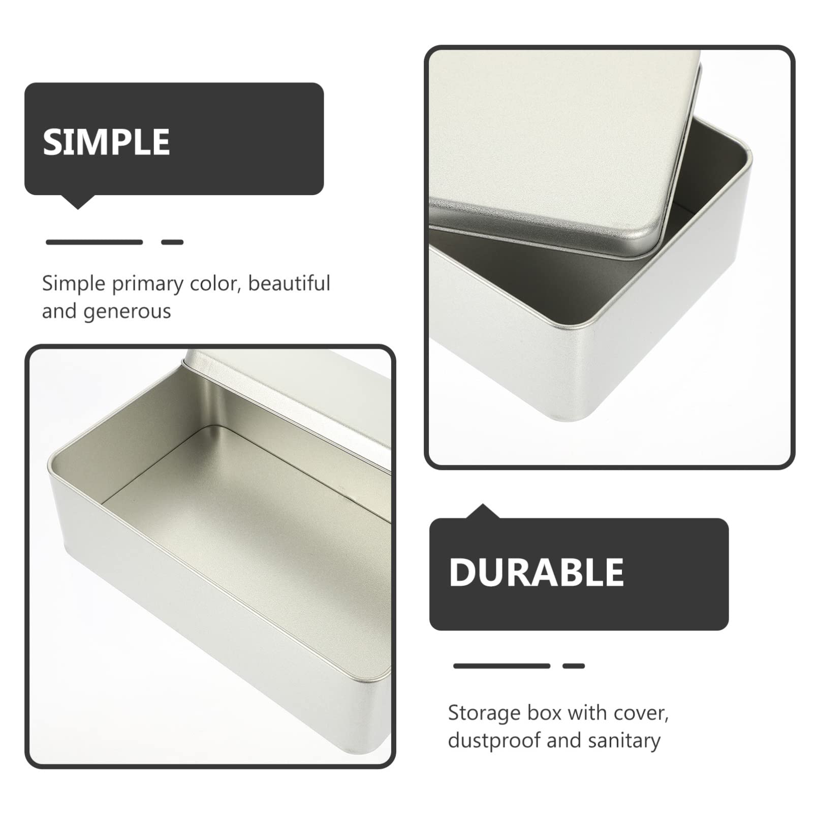 2-Piece Decorative Tin Storage Box Set with Lid - Small Square Metal Containers for Candles, Nuts, Makeup, Cookies & Tea | Perfect for Home, Office & Gift Packaging
