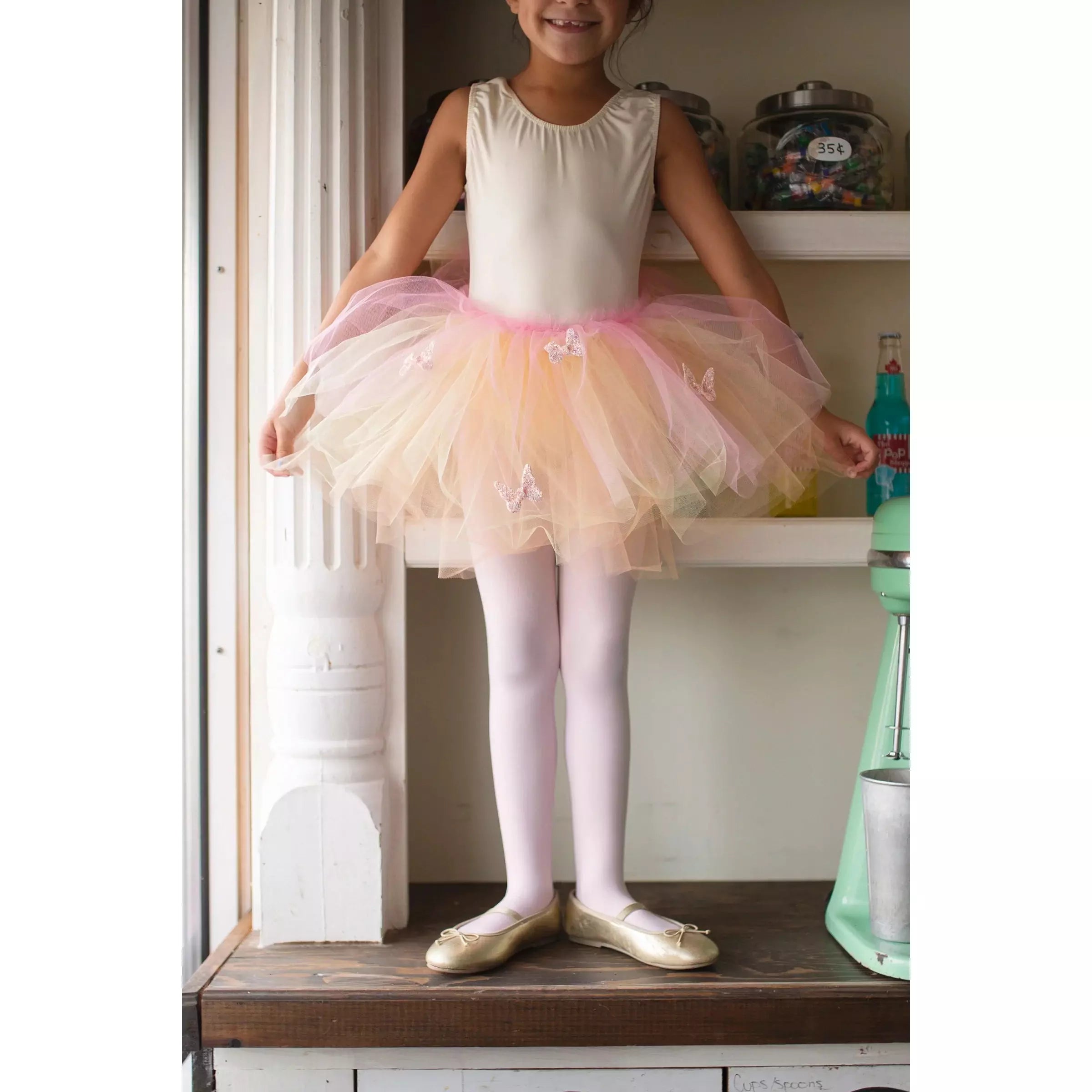 Butterfly Sunset Tutu Skirt for Girls - Elegant Ballet Dance Costume for Performances, Parties & Photo Shoots | Perfect for Ballet Recitals, Birthday Celebrations & Princess Dress Up