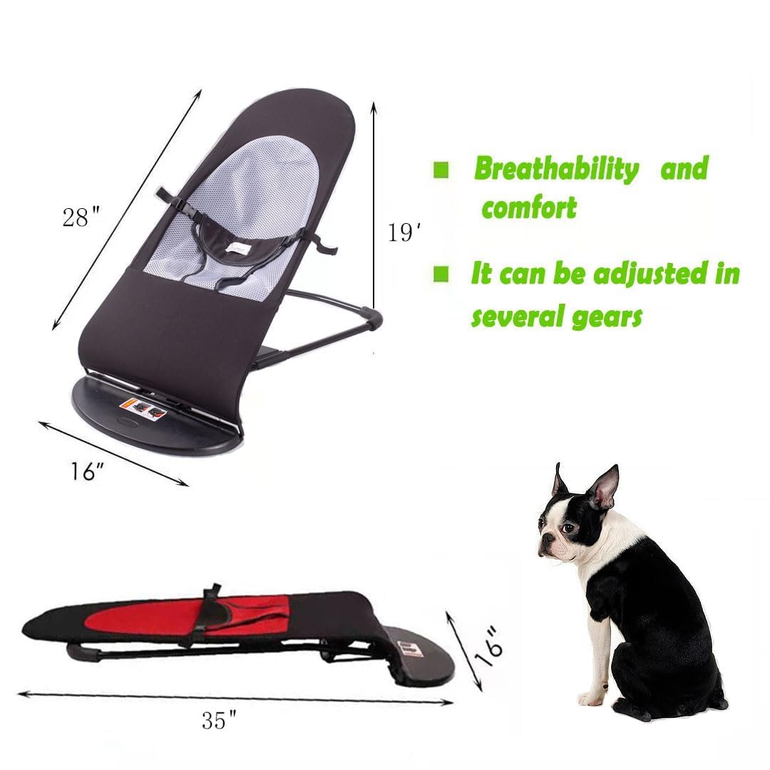 Portable Foldable Dog Rocking Chair & Cat Sofa - Dark Blue Cotton Pet Bed with 15kg/40lb Weight Capacity | Indoor/Outdoor Pet Furniture for Living Room, Patio, or Garden Relaxation