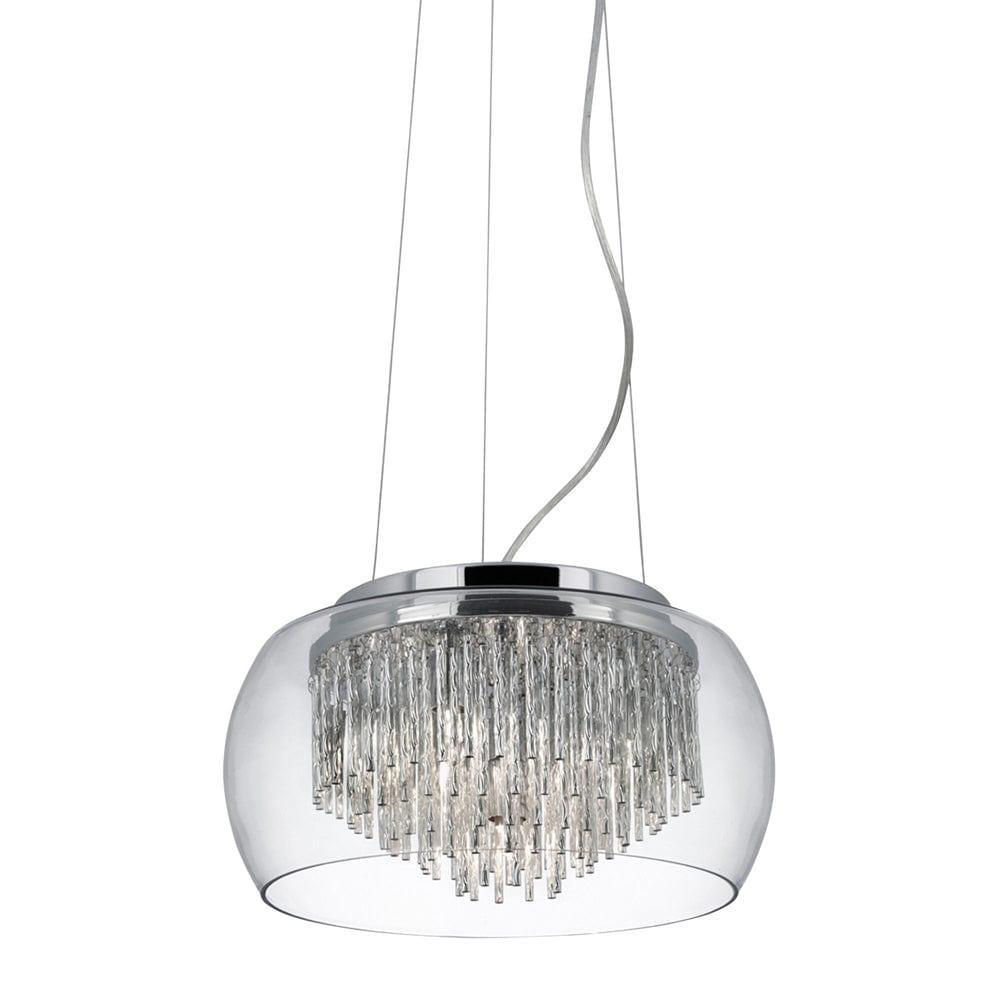 Curva 4-Light Modern Bathroom Pendant Light with Glass Shade & Spiral Tubes - Perfect for Vanity, Powder Room, and Spa-Like Bathroom Decor