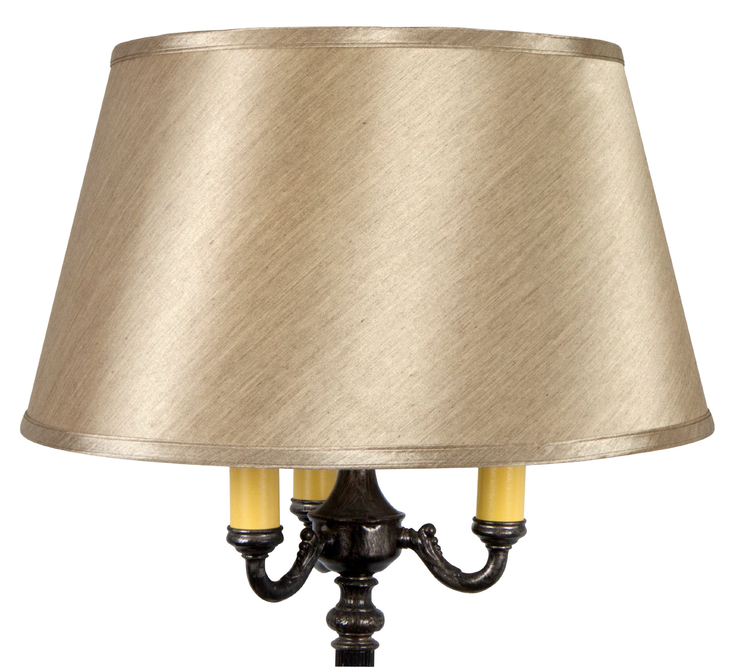 Vintage Style Replacement Lamp Shade for Floor Lamps - Tan Silk Fabric with Classic Design - Perfect for Living Room, Bedroom or Office Lighting Decor