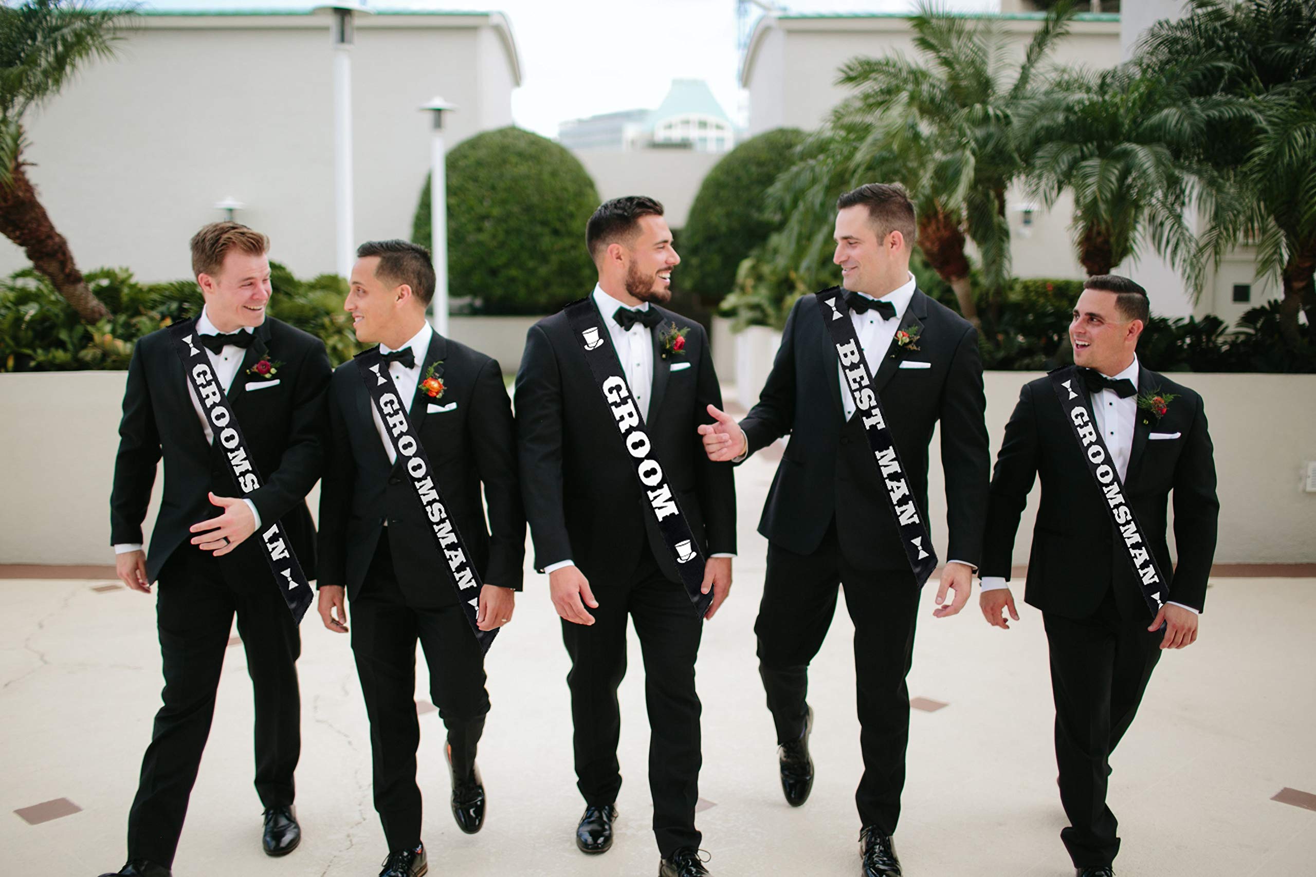 Brosash Groom Sash - Bachelor & Bachelorette Party Supplies, Wedding Shower Decorations, Groom-to-Be Gifts, Bridal Engagement Favors (White) - Perfect for Bachelor Parties, Wedding Showers & Bridal Events